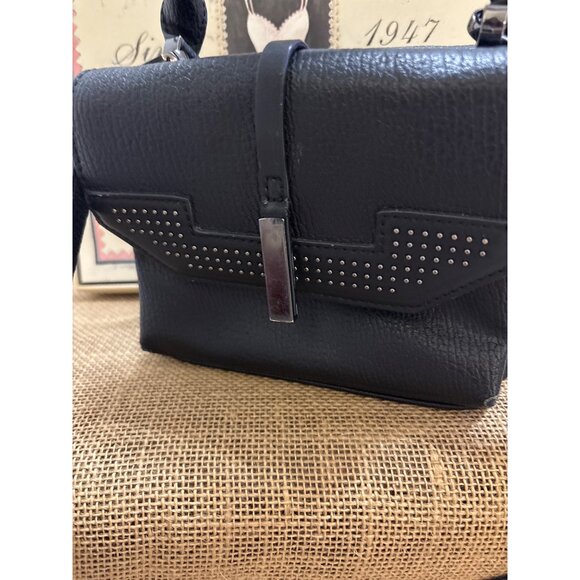 Danielle Nicole Black Faux Leather Small Studded Bag Top Handle & Crossbody - Picture 2 of 16